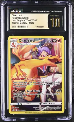 CHARIZARD Lost Origin Trainer Gallery Holo Rare #TG03 CGC Pristine 10 Pokemon - Image 1