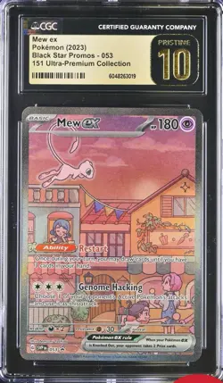 CGC 10 PRISTINE Mew Ex 053 SVP ALTERNATE ART PROMO Pokemon 151 Low Pop 152 - Image 1