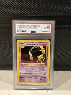 Pokemon 2000 Gym Challenge Sabrina's Alakazam PSA 8 - Image 1