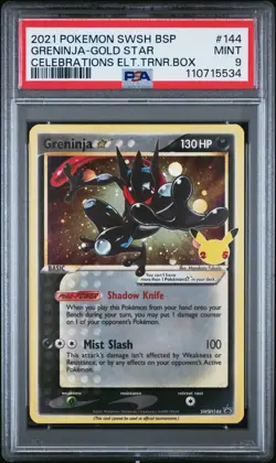 2021 Pokemon Greninja Gold Star Celebrations ETB Promo SWSH144 Mint PSA 9 - Image 1