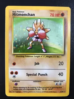 Pokemon TCG Rare Holo Hitmonchan 7/102 Base Set Unlimited 1999 WOTC NM Condition - Image 1