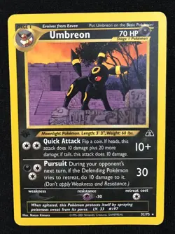 Pokemon TCG Rare 1st Edition Umbreon 32/75 Neo Discovery LP Condition WOTC 2001 - Image 1