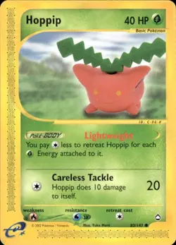 Vintage Wotc Pokemon Hoppip Aquapolis 083/147 Light Play LP - Image 1