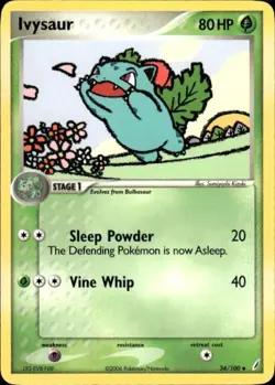 Vintage Wotc Pokemon Ivysaur Crystal Guardians 34/100 Light Play LP - Image 1