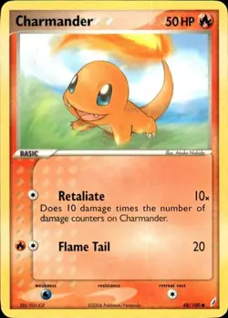 Vintage Wotc Pokemon Charmander Crystal Guardians 48/100 Light Play LP - Image 1