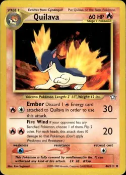 Vintage Wotc Pokemon Quilava (46) Neo Genesis 046/111 Light Play LP - Image 1