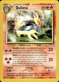 Vintage Wotc Pokemon Quilava (47) Neo Genesis 047/111 Light Play LP - Image 1