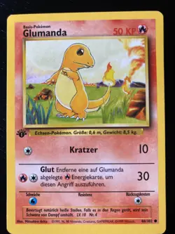 Pokemon German Base Set 1st Ed Glumanda (Charmander) 46/102 EX/NM Condition - Image 1