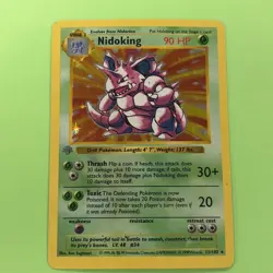 1999 Pokemon 1st Edition Nidoking Shadowless Holo Foil Base Set 11/102 - Played - Image 1