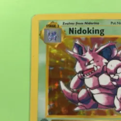 1999 Pokemon 1st Edition Nidoking Shadowless Holo Foil Base Set 11/102 - Played - Image 3