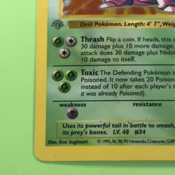 1999 Pokemon 1st Edition Nidoking Shadowless Holo Foil Base Set 11/102 - Played - Image 4