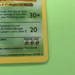1999 Pokemon 1st Edition Nidoking Shadowless Holo Foil Base Set 11/102 - Played - Image 5
