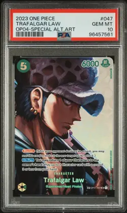 PSA 10 One Piece OP01-047 Trafalgar Law OP04 Special Alt Art, ENGLISH. #OP01-047 - Image 1