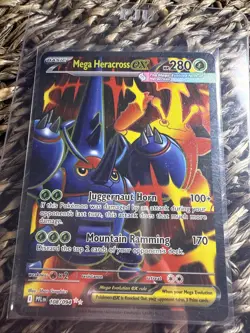 Pokemon Mega Heracross EX TCG 108/094 Full Art Holo Ultra Rare Mega Card - Image 1