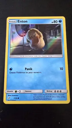 Enton 7/18 Holo Meisterdetektiv Pikachu Pokemon Karte Deutsch Pokemon - Image 1