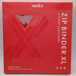 Vault X Zip Binder XL - Red - 12-Pocket Sideloading Exo-Tec for 624 Cards - New - Image 1