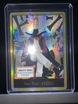 One Piece Card Gold Frame Dracule Mihawk DON!! Card OP14 THE AZURE SEA'S SEVEN - Image 1