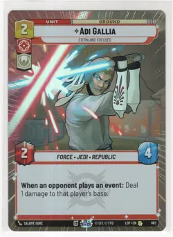 Star Wars Unlimited LotF Hyperspace Foil Card LOF882 Adi Gallia - Image 1