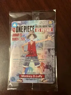 🔥🏀One Piece Monkey.D.Luffy US College Basketball Promo Card *SEALED*🔥🏀 - Image 1