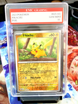 PIKACHU 2023 HOLO FOIL #025/165 Pokemon RARE Card GRADED 10 MINT - Image 1