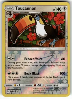 Toucannon 108/149 SM Base Set LP Pokemon Card TCG - Image 1