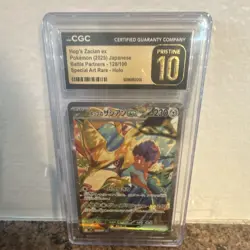 Pokemon Hop's Zacian ex Battle Partners CGC 10 Special Art Rare Holo 128/100 - Image 1