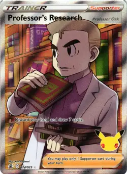 Pokemon TCG Professor's Research (Full Art) Ultra Rare Celebrations 024/025 NM - Image 1