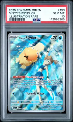 2025 POKEMON DRI EN-DESTINED RIVALS ILLUSTRATION RARE MISTY'S PSYDUCK PSA 10 - Image 1