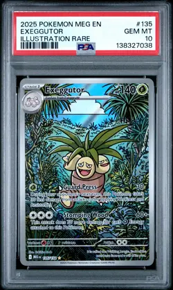 2025 POKEMON MEG EN-MEGA EVOLUTION ILLUSTRATION RARE #135 EXEGGUTOR PSA 10 - Image 1