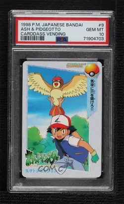 Ash Pidgeotto Bandai Carddass Pokemon Anime Collection Vending PSA 10 GEM MT - Image 1
