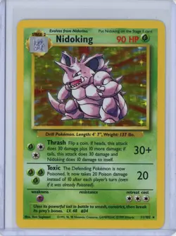 Nidoking Pokemon 1999 Base Set Holo Rare 11/102 WOTC LP - Image 1