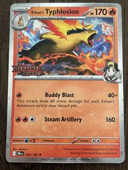 Pokemon Ethan's Typhlosion 034/182 Destined Rivals Stamped Promo NM - Image 1