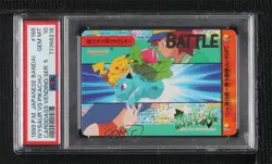 Ivysaur vs Pikachu Bandai Carddass Pokemon Anime Collection Vending PSA 10 1999 - Image 1