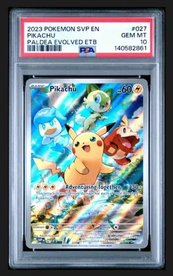 2023 POKEMON SVP EN-SV BLACK STAR PROMO #027 PIKACHU PSA 10! 🔥 - Image 1