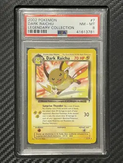 2002 PSA 8 Dark Raichu #7 Theme Deck Exclusive WOTC Pokemon Legendary Collection - Image 1