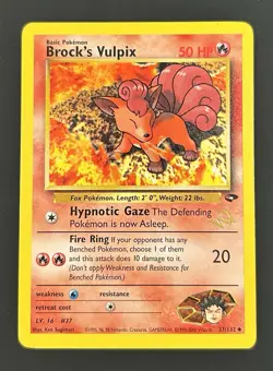 Pokemon Brock's Vulpix [W Stamped] 37/132 Wotc Promo Regular - Image 1