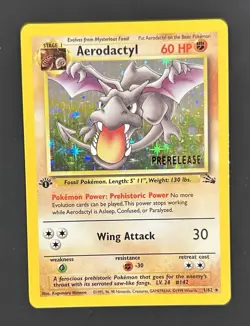 Pokemon Aerodactyl Prerelease #1/62 Holo Rare 1st Edition Fossil - Image 1