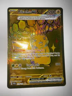 Pokemon TCG English Prismatic Evolutions Pikachu ex Hyper Rare Gold 179/131 NM - Image 1