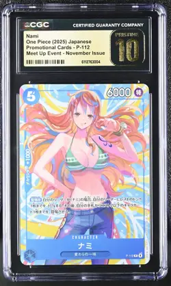 CGC 10 PRISTINE Japanese One Piece 2025 Nami P-112 Meet Up Event Promos - Image 1