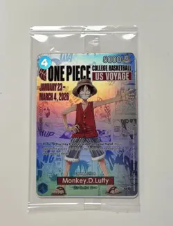 One Piece Monkey D Luffy US Voyage College Basketball Promo Card STILL SEALED! - Image 1