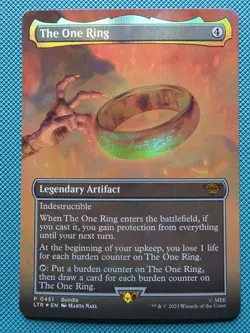 MTG Magic Lord of the Rings #451 The One Ring Mythic Rare Borderless Near Mint - Image 1