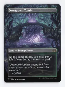 Overgrown Tomb (Borderless) #350 Rare Shock Land Lorwyn Eclipsed ECL PACK FRESH - Image 2