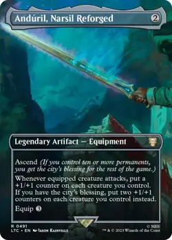 MTG Foil - Anduril, Narsil Reforged (Borderless) - 491 / NM / English - Image 1