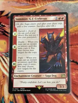 Summon: G.F. Cerberus MTG Final Fantasy 0162 Rare NM - Image 1