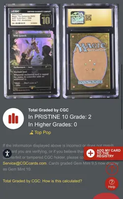 Wild Growth Secret Lair The Last Of Us Magic The Gathering CGC Pristine 10 💎 - Image 2