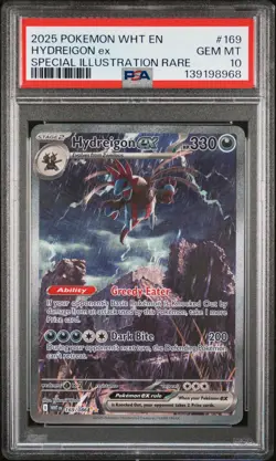 2025 POKEMON WHT EN-WHITE FLARE SPECIAL ILLUSTRATION RARE HYDREIGON EX PSA 10 - Image 1