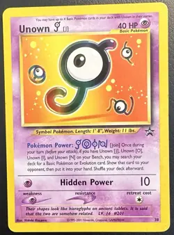 Pokemon Unown J Promo 38 – Moderate Play (MP) – Vintage Wizards Era Card - Image 1
