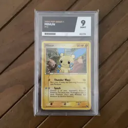 Minun 12/17 Pop Series 1 2004 Pokemon Card - Ace Graded Mint 9 - Image 1