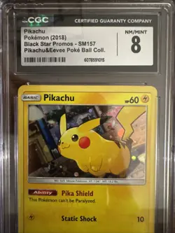 Pokemon TCG Pikachu SM Black Star Promo SM157 Holo Promo CGC 8 NM/Mint 2018 - Image 2