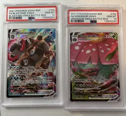 PSA 10 VENUSAUR VMAX BLASTOISE VMAX SEQ SWSH102 103 FULL ART POKEMON Lot of 2 - Image 1